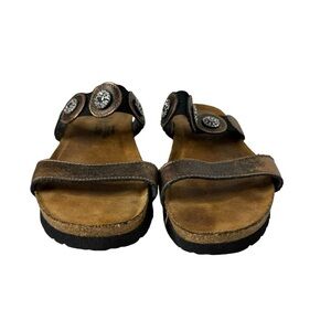 Naot Marissa Slides Burnt Copper Leather 37 6